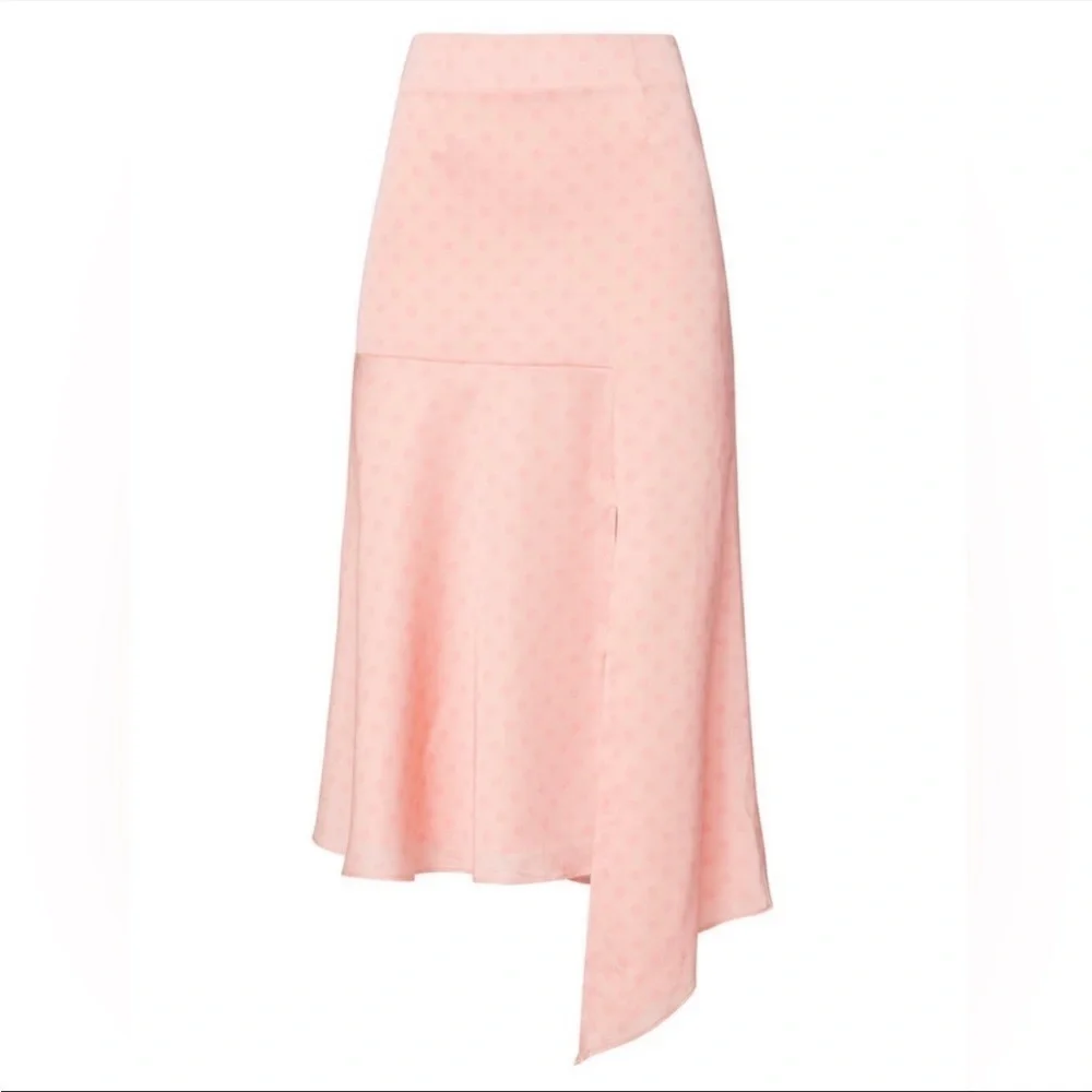 Keepsake The Label Pink Polka Dot Midi Skirt Size Medium